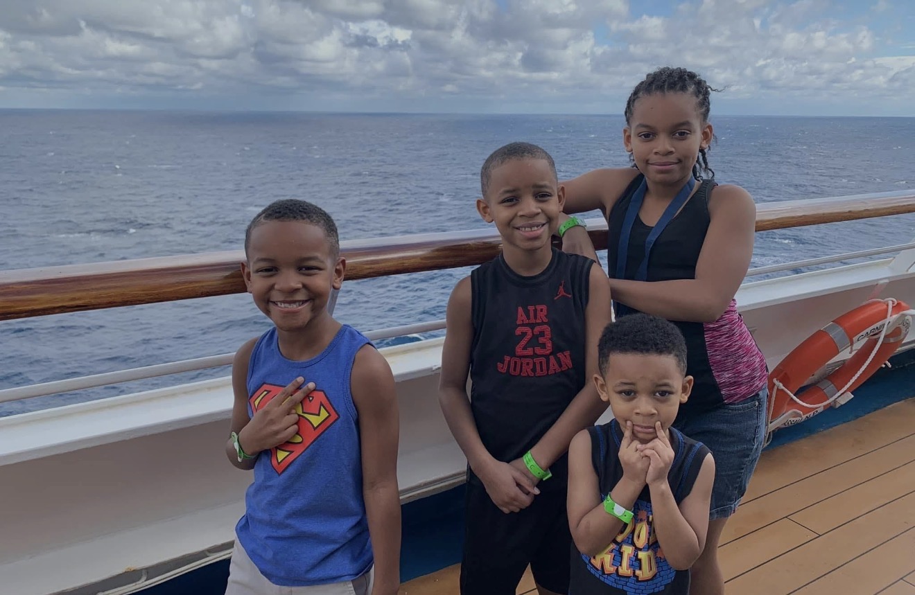 The kids on the cruise