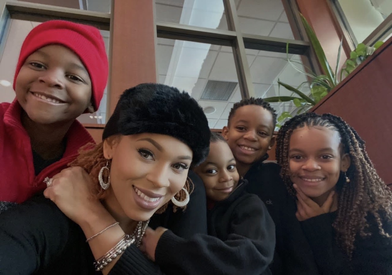 Tara with the kids